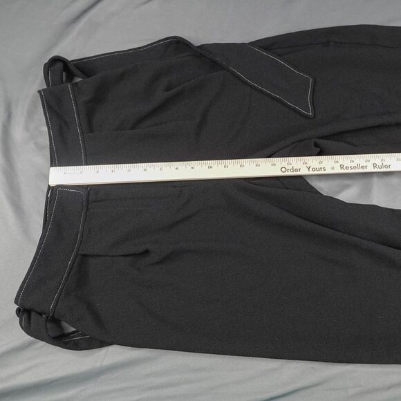 Blue Rain Womens Pants Large Black Wide Leg Flowy Y2K High Rise Quiet Luxury NEW - Picture 8 of 10